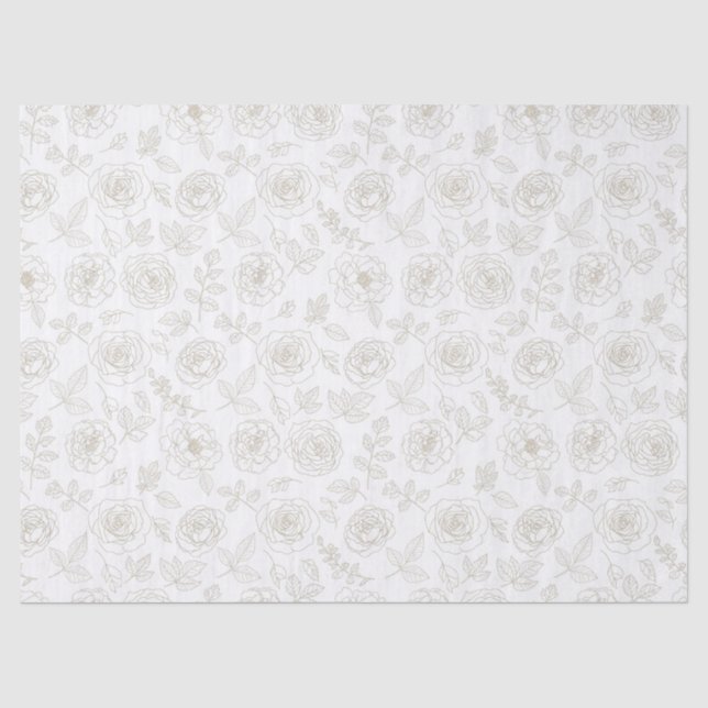 Minimale botanische Linienkunst-Muster (4) Seidenpapier (Vorderseite)