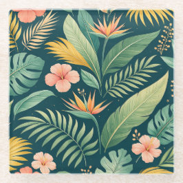 Minimale botanische Muster Glasuntersetzer