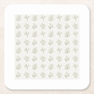 Minimale botanische Papierservietten Rechteckiger Pappuntersetzer