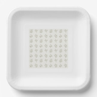 Minimale Botanische Pappteller im Quadratformat