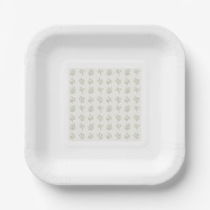 Minimale Botanische Pappteller im Quadratformat