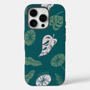 Minimale botanische Pastellgrüne benutzerdefiniert iPhone 16 Pro Hülle