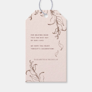 Minimale Botanische Terracotta Hochzeit Vielen Dan Geschenkanhänger