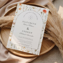 Minimale botanische Wildblumenhochzeit
