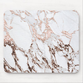 Minimale Branding-Rose Gold Kupfermarmor Weiß Mousepad