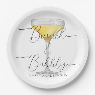 Minimale Braunchzeit mit Sekt-Party für die Braut Pappteller