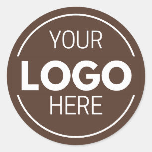 Minimale braune Kreis-Logo-Vorlage Runder Aufkleber