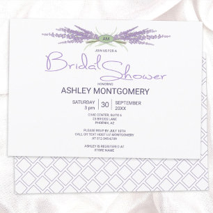 Minimale Brautparty Herb Lavender Blume Bündel Einladung