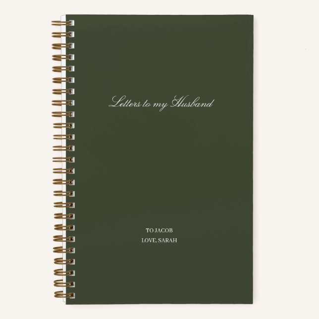 Minimale Briefe an meinen Ehemann Notizbuch (Vorderseite)