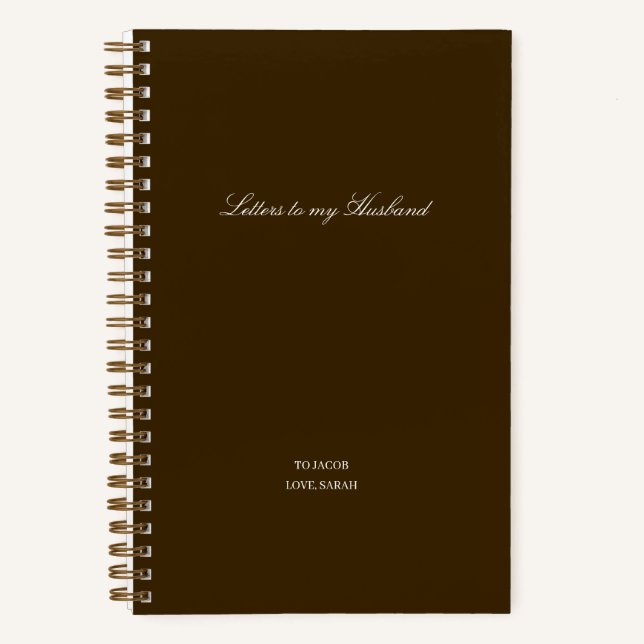 Minimale Briefe an meinen Ehemann Notizbuch (Vorderseite)