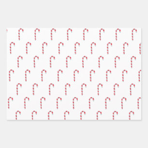 Minimale bunte fröhliche Weihnachts-Candycane-Must Geschenkpapier Set