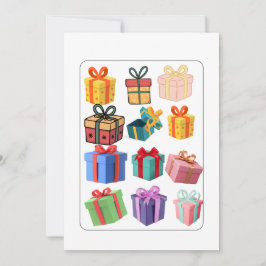 Minimale bunte Geschenke Feiertagskarte