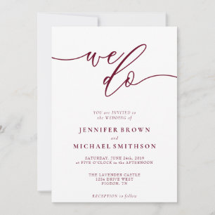 Minimale Burgund-Signatur We Do Typo Hochzeit Einladung