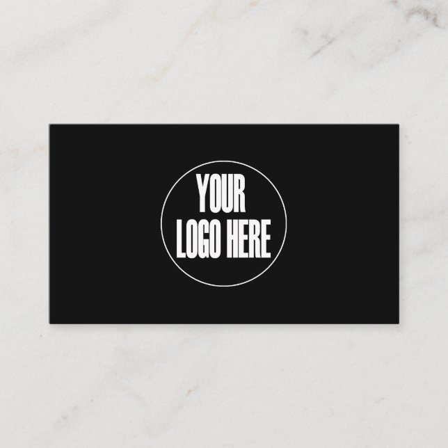 Minimale Business Card mit Schwarz-weißem Logo Visitenkarte (Vorderseite)