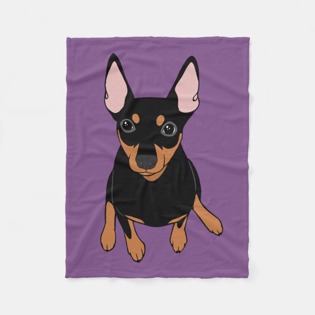 Minimale Buttonminiaturpinscher-Decke Fleecedecke (Vorderseite)