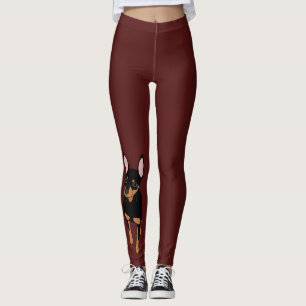 Minimale Buttonminiaturpinscher-Leggings Leggings