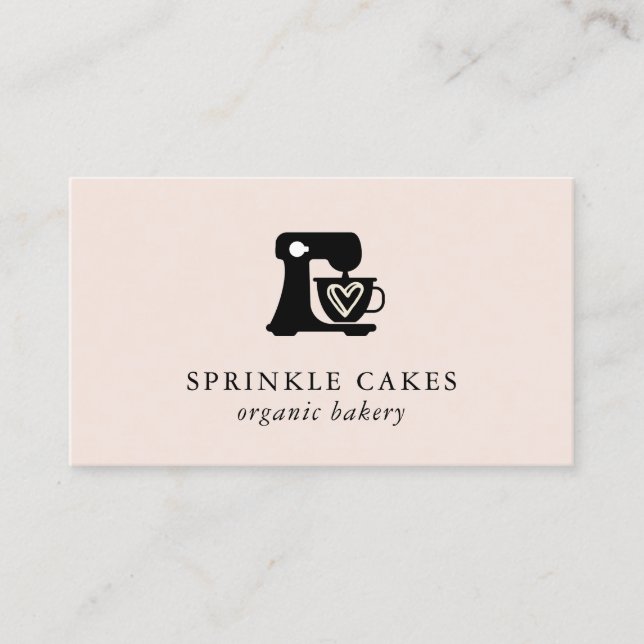 Minimale Cake Mixer Bakery Business Card Visitenkarte (Vorderseite)