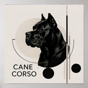 Minimale Cane Corso Moderne Hundeporträt Poster