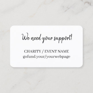Minimale Charity-Spendenkarte Jetzt spenden Visitenkarte
