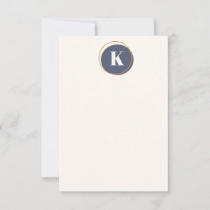 Minimale Circle Monogram Konstruktion in Navy und  Mitteilungskarte
