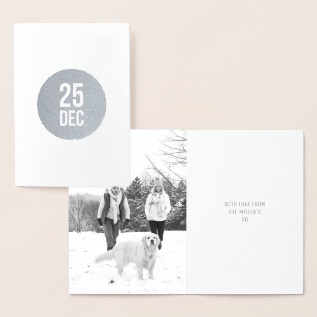 Minimale Circle Weihnachtskarte | Silberfolie 25 D Folienkarte (Anzeige)