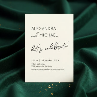 Minimale Cream Elegante Engagement-Typografie Einladung