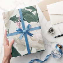 Minimale Creme Pfingstrose Weiße Blumige Musterung