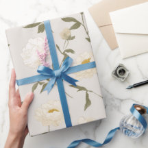 Minimale Creme Pfingstrose Weiße Blumige Musterung
