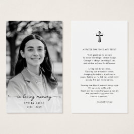 Minimale Cross-Beerdigung Gedenkkarte Foto