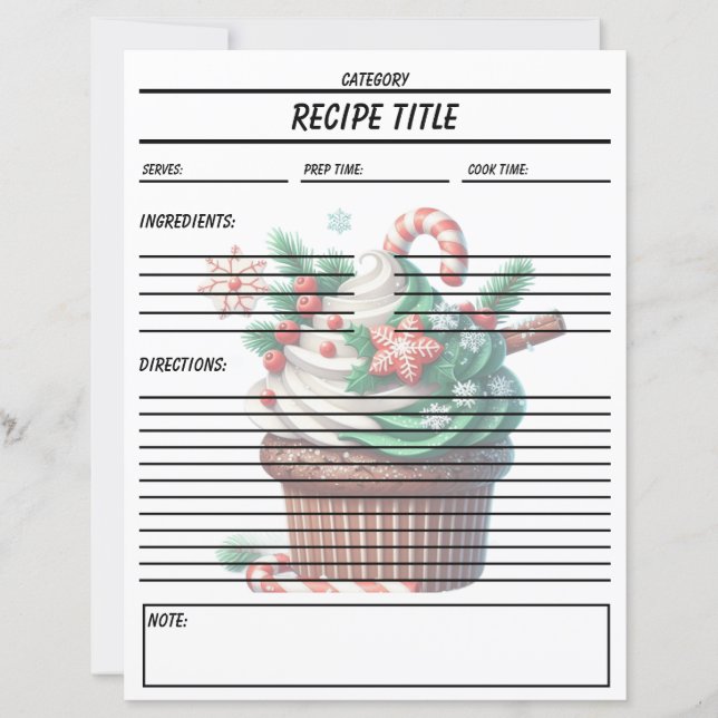 Minimale Cupcake Rezept Buchvorlage (Vorderseite)
