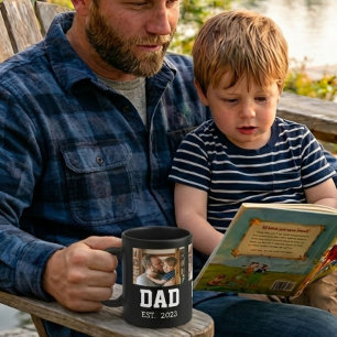 Minimale Dad Etabliert Foto Vatertag Geschenk Kaffeetasse