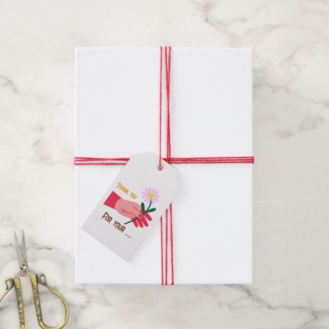 Minimale Daisy Dankeschön Geschenkanhänger (Mit Garn)