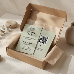 Minimale Dankeschön-Einlegekarte mit QR-Code  Begleitkarte