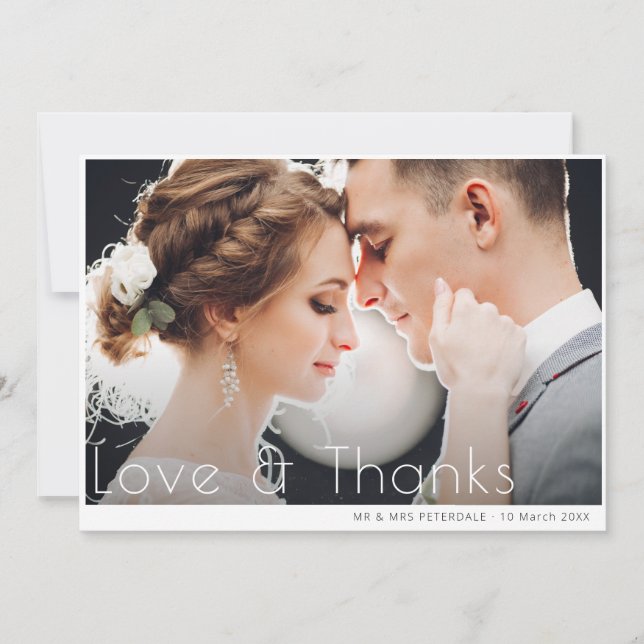 Minimale Dankeschön Hochzeitskarte Dankeskarte (Vorderseite)