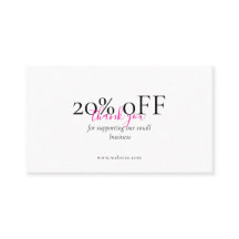 Minimale Dankeschön-QR-Rabattkarte Blush Pink