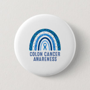 Minimale Darmkrebsaufklärung Blaue Schleife Button