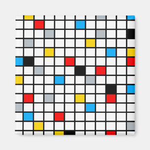 Minimale De Stijl Retro-Mosaikfarbe Magnet