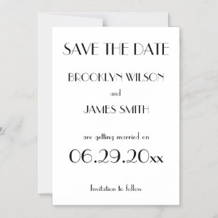 Minimale Deco Weiße Hochzeit Save The Date Magneteinladung