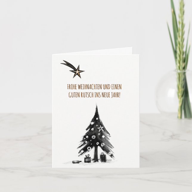 Minimale deutsche Weihnachtskarten Feiertagskarte (Vorderseite)