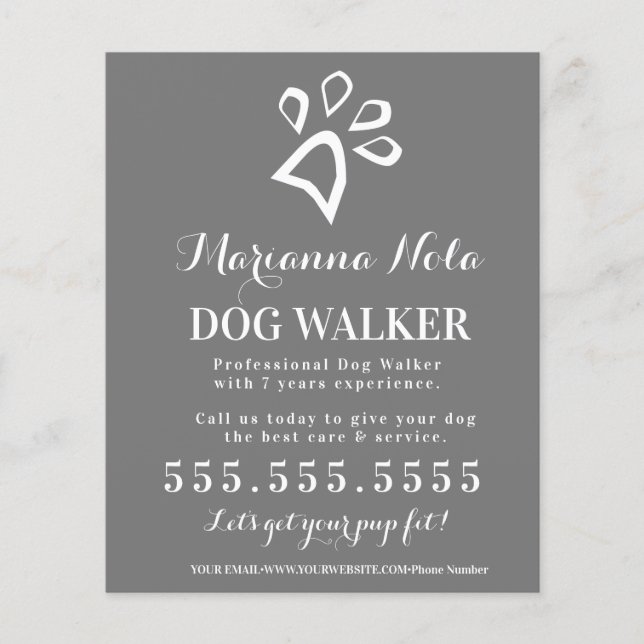 Minimale Dienstleistungen für Hunde-Spaziergänge Flyer (Vorne)