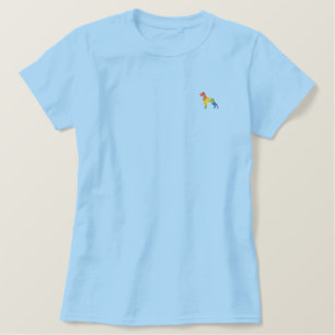 Minimale Dogge Silhouette  Besticktes T-Shirt