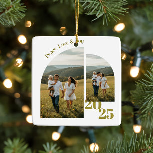 Minimale doppelseitige Bogenförmige Zwei-Foto- Keramikornament