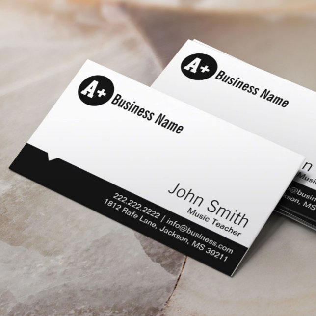 Minimale Dot Music Teacher Business Card Visitenkarte (Von Creator hochgeladen)