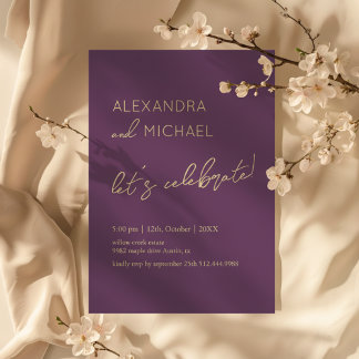 Minimale dunkle elegante Engagement-Typografie Einladung