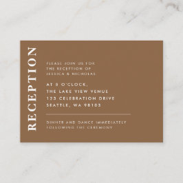 Minimale dunkle Taupe Moderne Hochzeitsempfehlung Begleitkarte