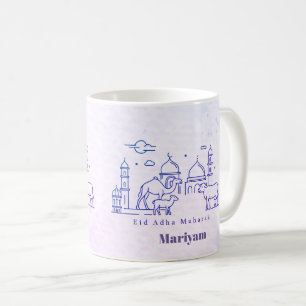 Minimale Eid al Adha Linienkunst Kaffeetasse
