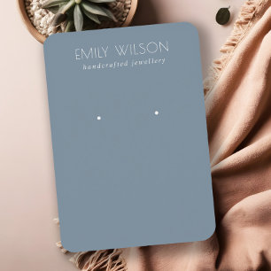 Minimale einfache, dunkle, matte blaue Ohrring-Anz Visitenkarte