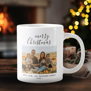 Minimale einfache Frohe Weihnachten Skript Familie Jumbo-Tasse