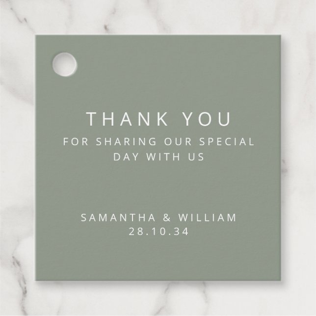 Minimale einfache Hochzeit Geschenkanhänger (Vorderseite)