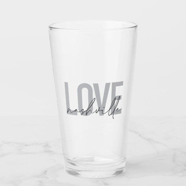 Minimale, einfache, moderne coole Design-Liebe Nas Glas (Vorderseite)